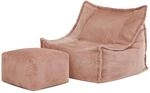 Icon Alto Cord Sitzsack Kinder Sessel und Hocker mit F&uuml;llung, Rosa | In...