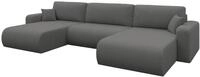ALTDECOR Ecksofa mit Schlaffunktion U-Form BERY-U 377x193x88 - Grau | Corner...