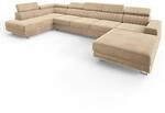 Masseno Ecksofa GAIAN L-S mit Schlaffunktion U-Form, Modern Sofa mit Bettkasten,