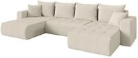 ALTDECOR Ecksofa mit Schlaffunktion U-Form Mila-U 378x194x86 - Beige | Corner...