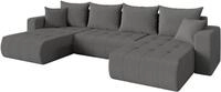 ALTDECOR Ecksofa mit Schlaffunktion U-Form Mila-U 378x194x86 - Grau | Corner...