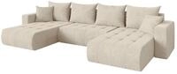 ALTDECOR Ecksofa mit Schlaffunktion U-Form Mila-U 378x194x86 - Creme | Corner...