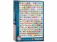 Eurographics 6000-0128 Flags of the World Puzzle, bunt, Einheitsgröße