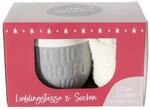 Boltze Home Jumbo-Tasse mit Weihnachtsmotiv HOHO, 600 ml, Farbe:Grau