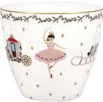 GreenGate Latte Cup Becher ROYAL CHRISTMAS Wei&szlig; Weihnachtsbecher Goldrand
