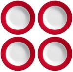 Flirt by R&B Suppenteller/tiefer Teller 'Doppio', &Oslash; 22cm, rot, 4-teilig