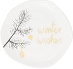 R&auml;der Teller klein Winter wishes Porzellan 14cm Weihnachtsteller Gold