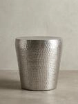 Beistelltisch rund Aluminium 41x41x41 cm Hammerschlag Dekotisch Silber