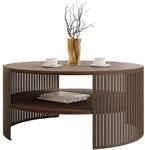 Mirjan24 Couchtisch Fahugin, runde Form (Nuss Franklin Tobacco, Braun) |...