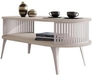 Mirjan24 Couchtisch Rajkon, ovale Form (Travertin, Cashmere) | Moderner
