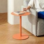 [en.casa] Beistelltisch Nast&auml;tten 50x40 cm Metall Orange, matt | Couchtisch,