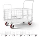 VEVOR Plattformwagen mit Gitterw&auml;nden 907 kg, 6-in-1 faltbarer Transportwagen...
