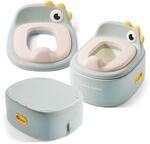 Moby-System T&ouml;pfchen f&uuml;r Kinder 3-in-1 mit Tritthocker in Salbeigr&uuml;n 