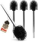 BigDean Silikon Klob&uuml;rste WC B&uuml;rste im 4er Set Toilettenb&uuml;rste Schwarz |...