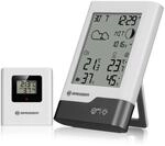 Bresser Wetterstation Funk mit Au&szlig;ensensor, wei&szlig; grau, DCF Uhr | Innen und
