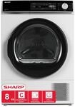 SHARP KD-NHA8G6TWC-DE W&auml;rmepumpentrockner 8 kg, Energieklasse C, Wei&szlig; 
