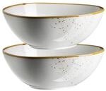 M&Auml;SER Sch&uuml;ssel-Set 2-teilig, Porzellan Pintar Wei&szlig;, Braun