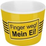 GRUSS & CO Eierbecher mit Motivdruck "Finger weg! Mein Ei!" | Porzellan, H&ouml;he 4,3