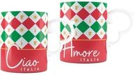 Bialetti - Set mit 2 Tricolore Bechern, Porzellan, 300 ml / 10.14 oz