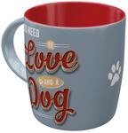 Nostalgic-Art Retro Kaffeebecher, 330 ml, PfotenSchild &ndash; Love Dog | Keramik-Tasse