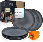 Moritz & Moritz VIDA 6er Dessertteller Set Anthrazit - Stylische Porzellan