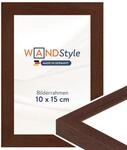 WANDStyle Bilderrahmen 10x15 Nussbaum, moderner Bilderrahmen Holz 10x15 cm 