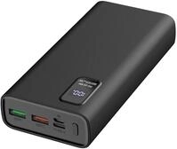 PLATINET Power Bank 20000 mAh Polymer PD 3.0 QC 3.0 LED-Display, Schwarz