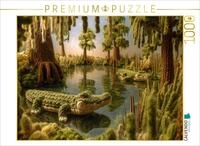 Puzzle &middot; Subtropischer Sumpf mit Krokodilen | Textile Naturwelten &middot; 1000...