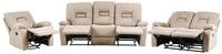 Beliani Sofa Elektrisch Verstellbar 3-Sitzer Hellbeige Samtstoff Rechteckig |...