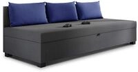 Sofnet - Schlafsofa Misti III mit Kissen (Graphit + Blau, Lux 06 + 20) |...
