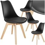 tectake&reg; Esszimmerst&uuml;hle 4er Set, gepolsterte Sitzschale, massive Holzbeine 