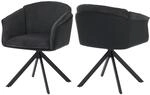Mendler 2er-Set Esszimmerstuhl HWC-R24, Stoff/Textil Cord - schwarz |...