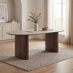Esstisch Minamata 100 x 210 cm Travertin-Optik von ebuy24 | Keramikplatte in