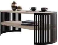 Mirjan24 Couchtisch Fahugin I, ovale Form (Travertin, Schwarz) | Moderner...