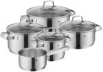 WMF Belmonte Topfset Induktion 5-teilig, Kochtopf Set mit Glasdeckel, Cromargan