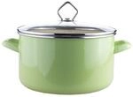 Kr&uuml;ger Emaille Kochtopf Juist &Oslash; 24 cm (5,5 L) | Mit Glasdeckel & Literskala 