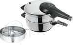 WMF Perfect Premium Schnellkochtopf Set 3-teilig 4,5l + 3,0l mit Einsatz-Set,