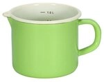Karl Kr&uuml;ger 17012PAG Milchtopf mit Ausguss Juist, Emaille, gr&uuml;n, 12cm, Hellgr&uuml;n