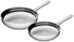 WMF Profi Bratpfannen-Set 24+28 cm Induktion, Edelstahlpfanne unbeschichtet,