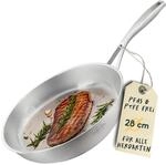 SILBERTHAL Edelstahlpfanne 28 cm Unbeschichtet f&uuml;r Induktion, 18/10 | R&ouml;staromen