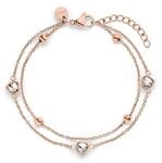 s.Oliver Damen Armband aus Edelstahl mit Layering & Steindetails | Wasserfest,