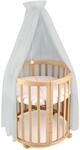 Waldin Betthimmel mit Himmelstange f&uuml;r Babybett, ohne Bett, Grau | Baldachin...