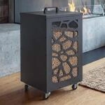 Mendler Pelletbeh&auml;lter HWC-Q30 Waben 64x36x36cm - anthrazit | Pelletbox,