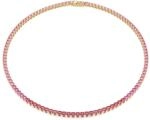 Swarovski Matrix Tennis Halskette, Rundschliff, Rosa, Goldlegierungsschicht