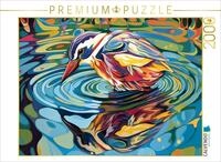 Puzzle &middot; EIN farbenfroher Vogel betrachtet Sein Spiegelbild im Wasser | 2000...