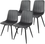 ML-Design Esszimmerst&uuml;hle 4er Set drehbar, K&uuml;chenst&uuml;hle gepolstert aus Samt 