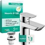 hansgrohe Neovis Q CoolStart Waschtischarmatur mit Push-Open Ablauf, Chrom 