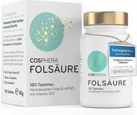 Fols&auml;ure Tabletten - Hochdosiert mit 800 &mu;g Folat und 25 &mu;g Vitamin B12 pro