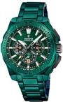 Festina Herrenuhr Analog aus Edelstahl 316l Gr&uuml;n F20730/1 | Quarzwerk, Chronograph,