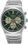 Seiko Chronograph Armbanduhr f&uuml;r M&auml;nner in der Farbe Silber mit Armband aus